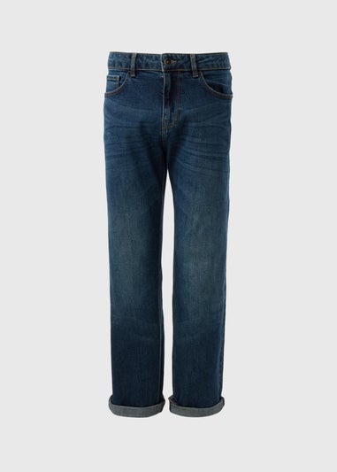 Dark Wash Blue Relaxed Fit Jeans