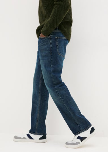 Dark Wash Blue Relaxed Fit Jeans