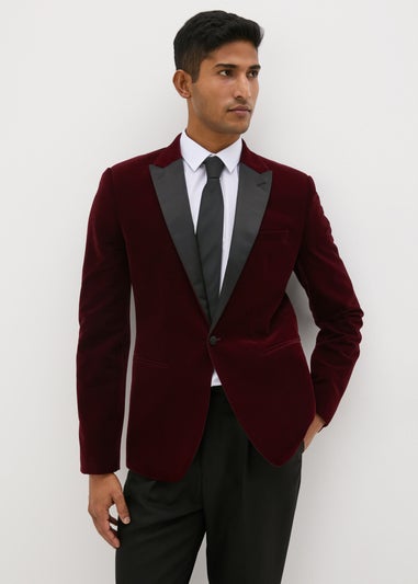 Taylor & Wright Burgundy Velvet Blazer