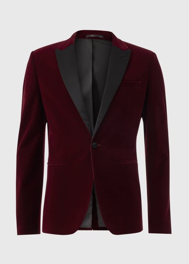 Taylor & Wright Burgundy Velvet Blazer