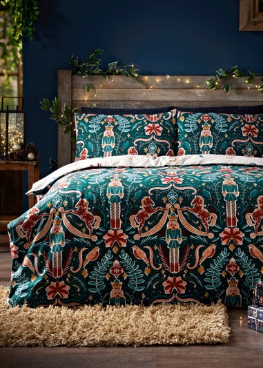 Teal Nutcracker Brushed Duvet Set