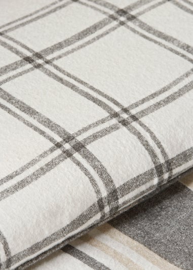 Grey Check Brushed Duvet Set