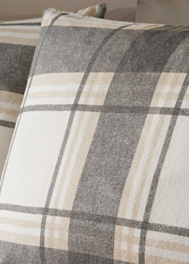 Grey Check Brushed Duvet Set