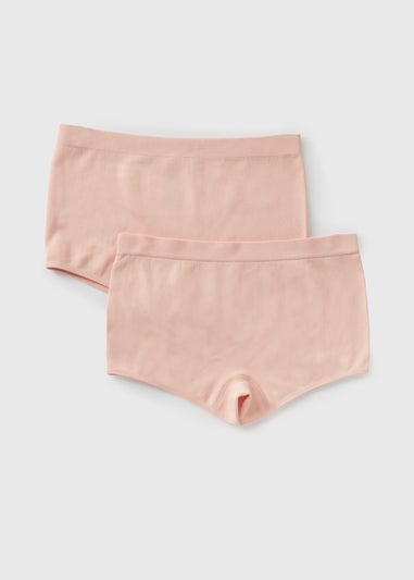 2 Pack Girls Pink Ribbed Briefs (7-13yrs)