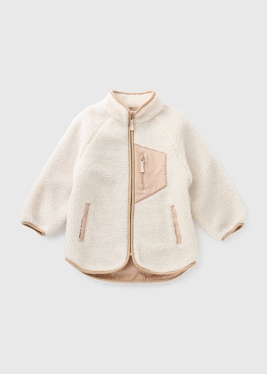 Girls Cream Borg Jacket (7-15yrs)