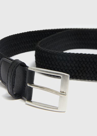 Black Woven Stretch Belt