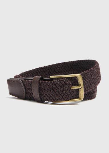 Brown Woven Stretch Belt