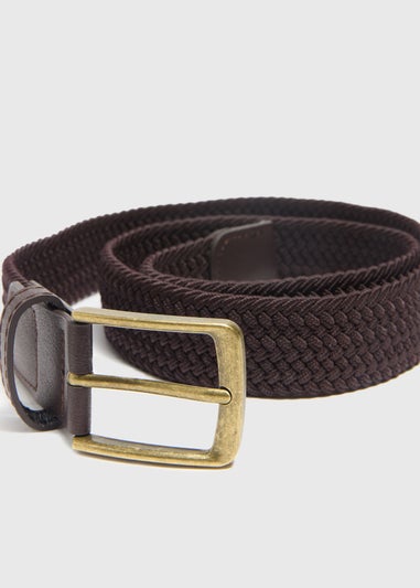 Brown Woven Stretch Belt