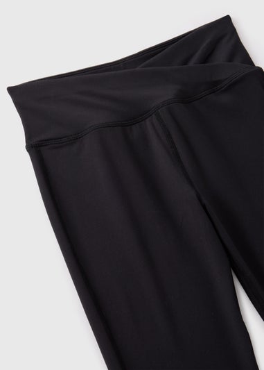 Girls Black Crossover Waist Flares (7-15yrs)