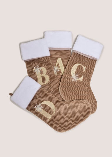 Alphabet Stocking Taupe