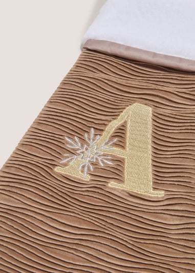 Alphabet Stocking Taupe