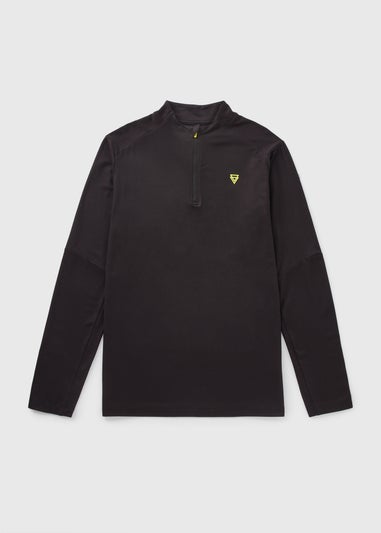 Boys Black Half Zip Sports Top (7-15yrs)