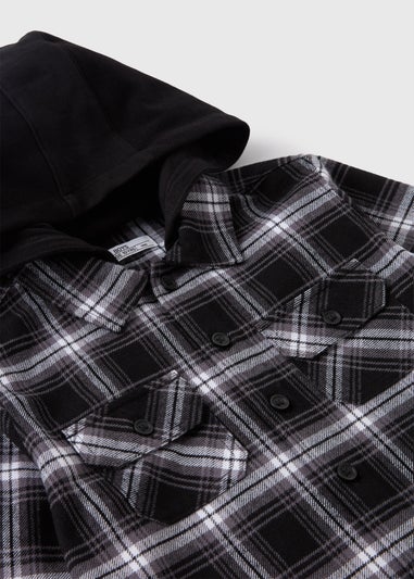 Boys Black Check Shacket (7-15yrs)