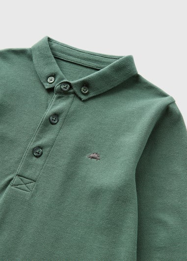 Boys Green Long Sleeve Polo Shirt (1-7yrs)