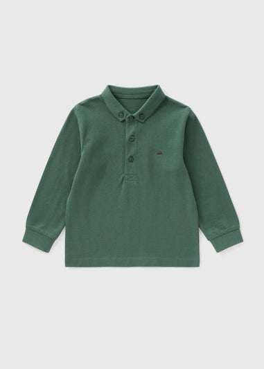 Boys Green Long Sleeve Polo Shirt (1-7yrs)