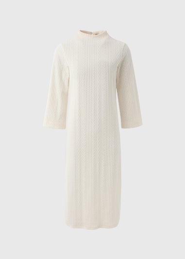 Et Vous Cream Cable Knit Midi Dress