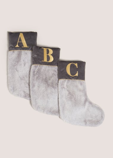 Grey Alphabet Stocking