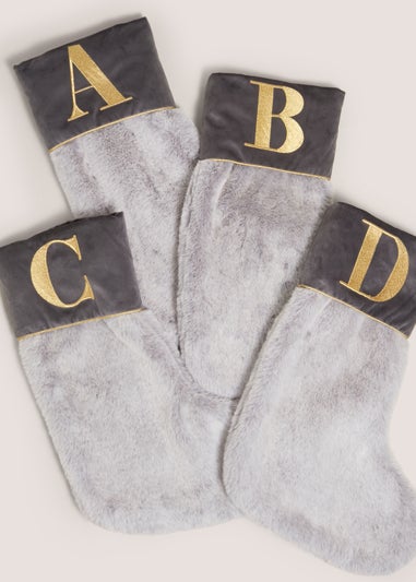 Grey Alphabet Stocking