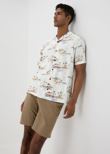 Ecru Island Print Shirt