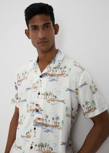 Ecru Island Print Shirt