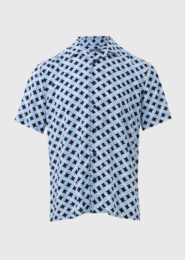 Blue Geometric Print Shirt