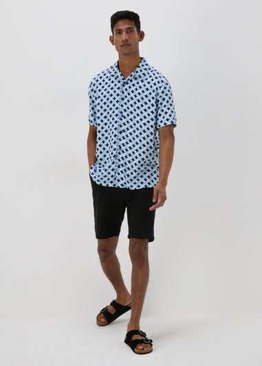 Blue Geometric Print Shirt