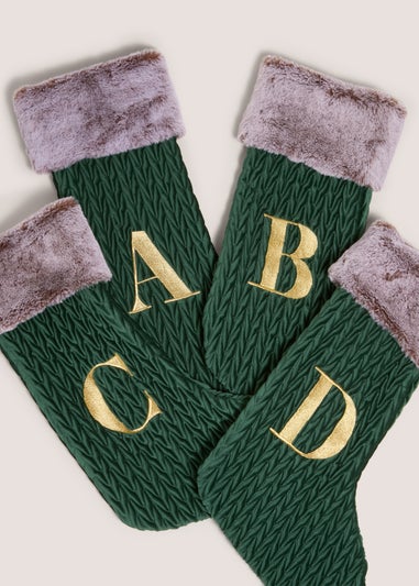 Winter Poem Green Alphabet Stocking