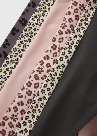 5 Pack Girls Leopard Print Leggings (1-7yrs)