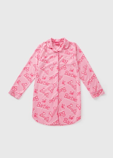 Barbie Girls Pink Shirt Nightie (Younger 4-12yrs)