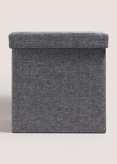 Charcoal Textured Pouffe Box (38x38x38cm)