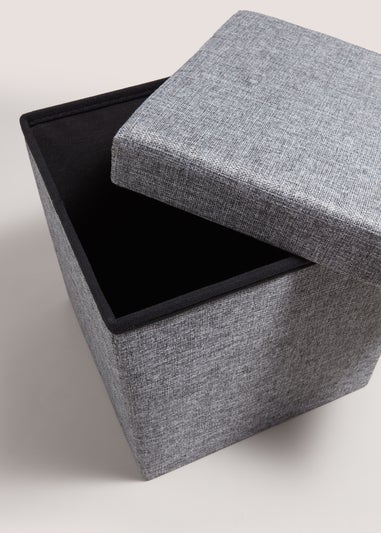 Charcoal Textured Pouffe Box (38x38x38cm)