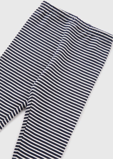 Girls Navy Stripe Leggings (1-7yrs)