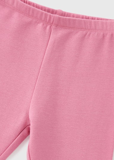 Girls Pink Brushed Leggings (1-7yrs)