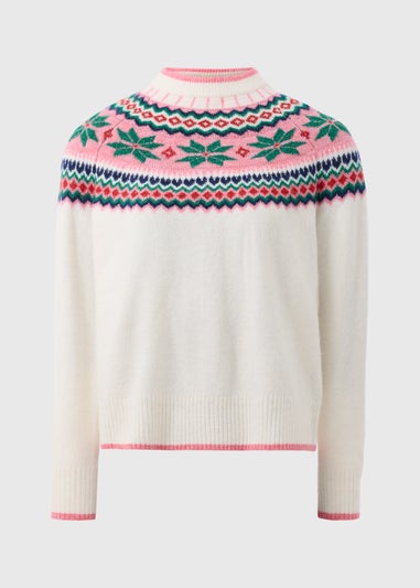 Joyful Cream Fairisle Knit Jumper