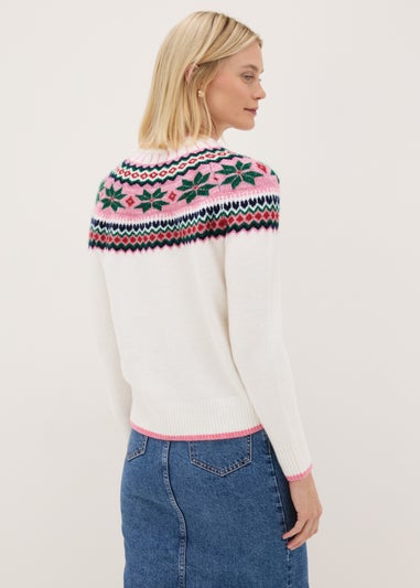 Joyful Cream Fairisle Knit Jumper