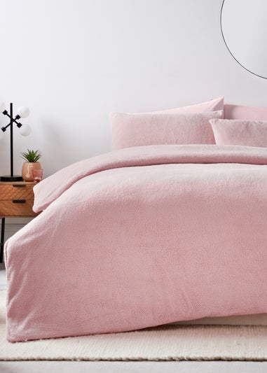 Pink Teddy Fleece Duvet Set