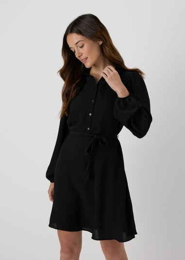 Black Mini Shirt Dress