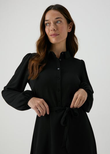 Black Mini Shirt Dress