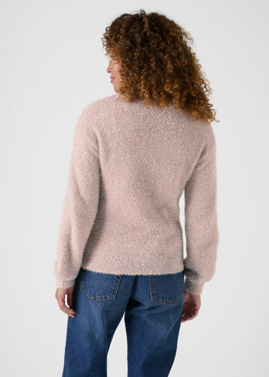 Wondrous Pink Tinsel Knitted Jumper