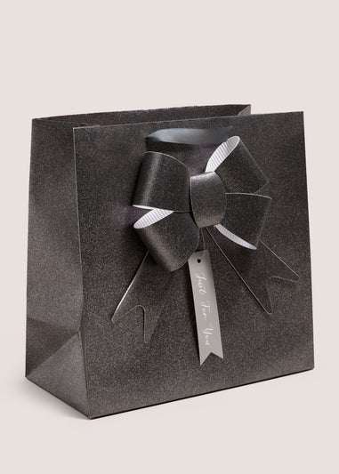 Wondrous Grey Bow Gift Bag