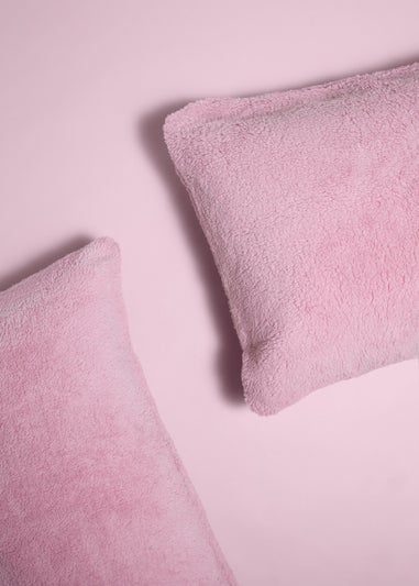 Pink Teddy Fleece Pillow Cases