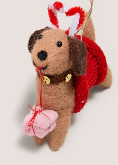 Joyful Felt Dog Tree Decoration