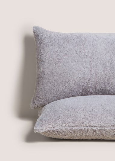 Grey Teddy Fleece Pillow Cases