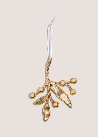 Winter Poem Gold Mistletoe Tree Decoration