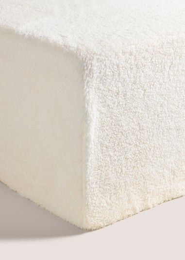 Cream Teddy Fleece Bed Sheet