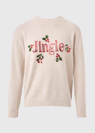 Joyful Cream Jingle Sequin Jumper