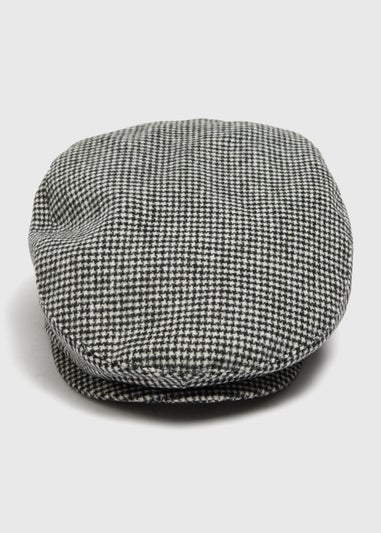 Grey Puppytooth Flat Cap