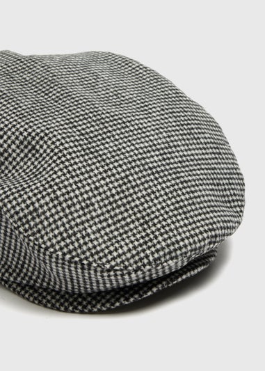 Grey Puppytooth Flat Cap