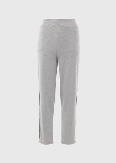 Grey Textured Tapered Joggers