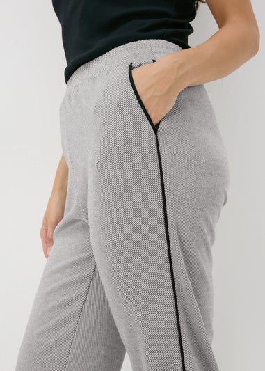 Grey Textured Tapered Joggers